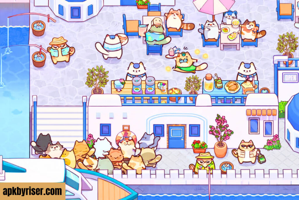Waiters Cat Welcome New Visitors in Cat Snack Bar MOD