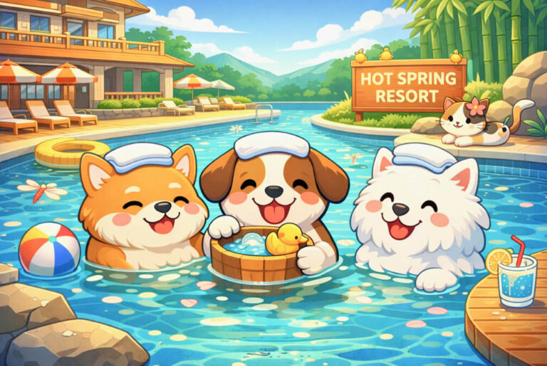 Animals relaxing in a hot spring - Animal Hot Spring MOD APK Free