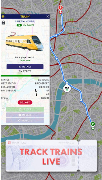 GPS Satellite System in Train Manager MOD APK 2