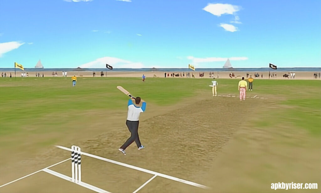 Six hitting against team in Dream Cricket APK 2026
