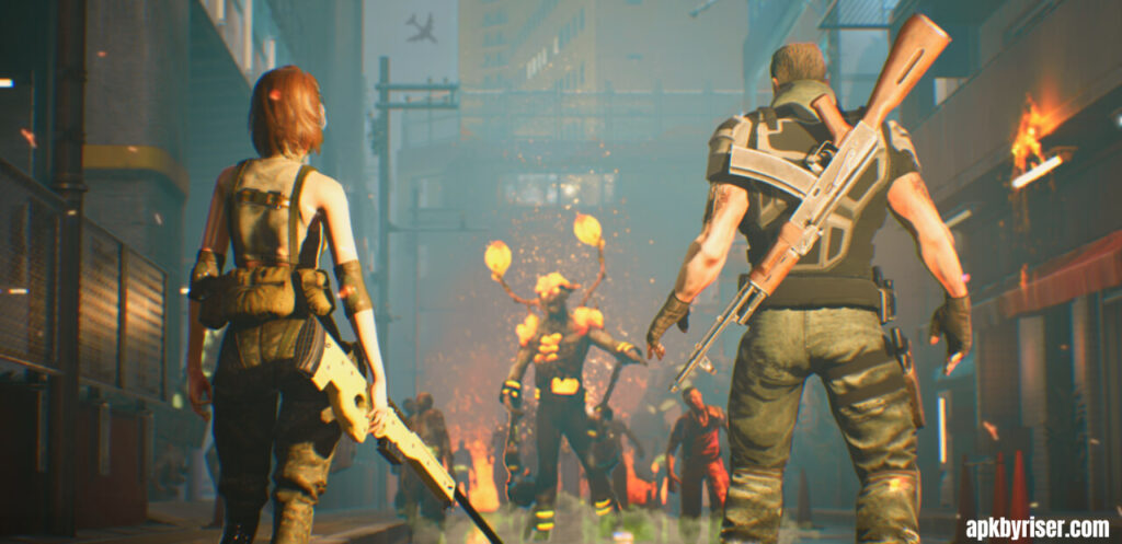 Alt: zombie hunt survival mode gameplay with boss zombies