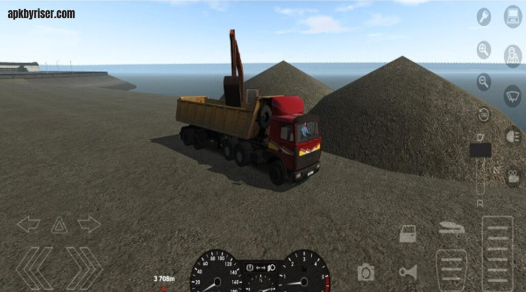 Off road cargo truck in motor depot unlocked