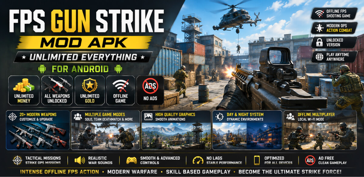 FPS Gun Strike MOD APK Unlimited Everything Offline
