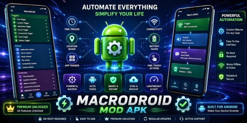 MacroDroid MOD APK (Premium Unlocked/No Ads) Free Download 10 Macrodroid Mod APK - Download Free Premium Unlocked Version