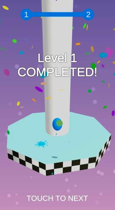 Completing level of Stack Ball Stack Ball MOD Completing Level Screen