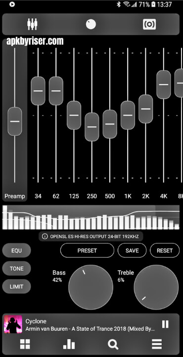 Poweramp APK Music for Android Poweramp Premium Music Player - Equalizer Android Interface