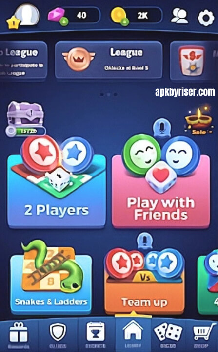 Multiplayer, Online & Offline Selection in Ludo Titan APK