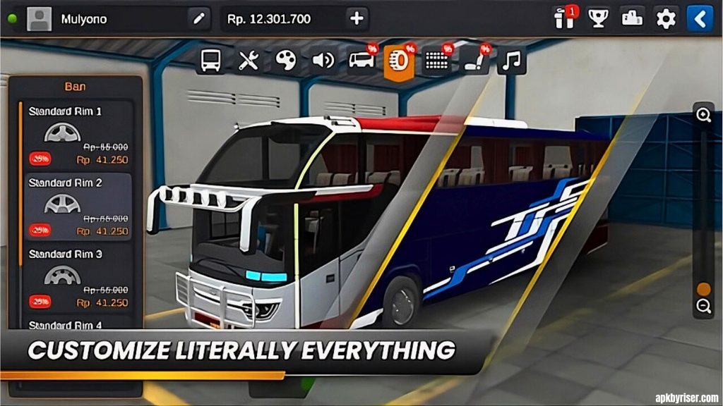 Customization, Liveries and Skins of Buses Freely Unlocked - Bus Simulator Indonesia APK